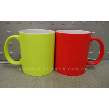 New Neon Farbe Keramik Becher, Neon Becher, fluoreszierende Becher